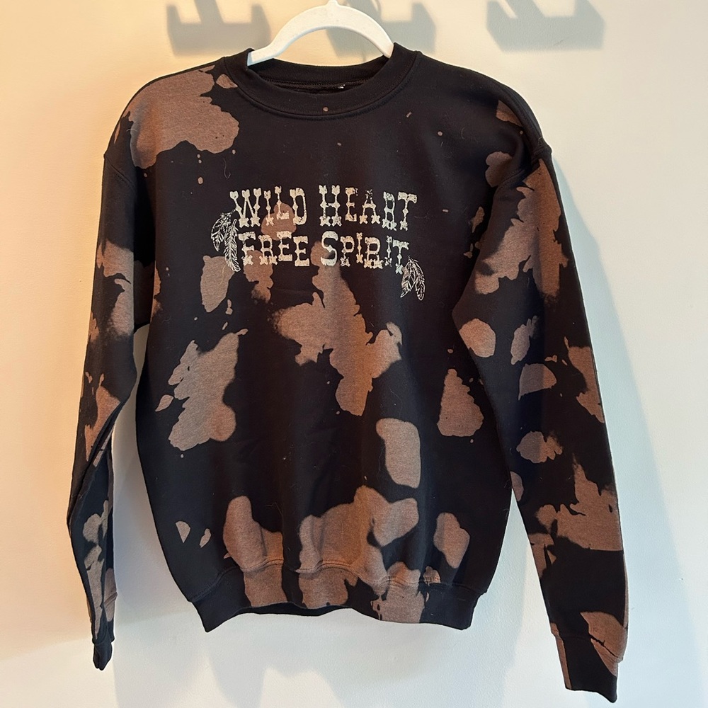 Wild Heart Free Spirit Black and Brown Girls Sweatshirt